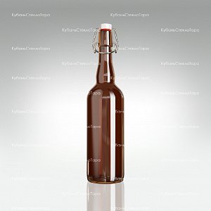 Бутылка «Бугельная» 0,750 л. (Коричневая) стеклянная с пробкой оптом и по оптовым ценам в Воронеже