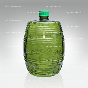 Бутыль 10,0 л Бочонок (зеленый) стеклянный оптом и по оптовым ценам в Воронеже