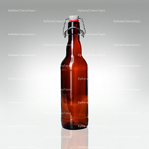 Бутылка «Бугельная» 0,500 л. (Коричневая) стеклянная с пробкой оптом и по оптовым ценам в Воронеже